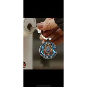 Police Keychain Protect & Serve Gift Law Enforcement Badge